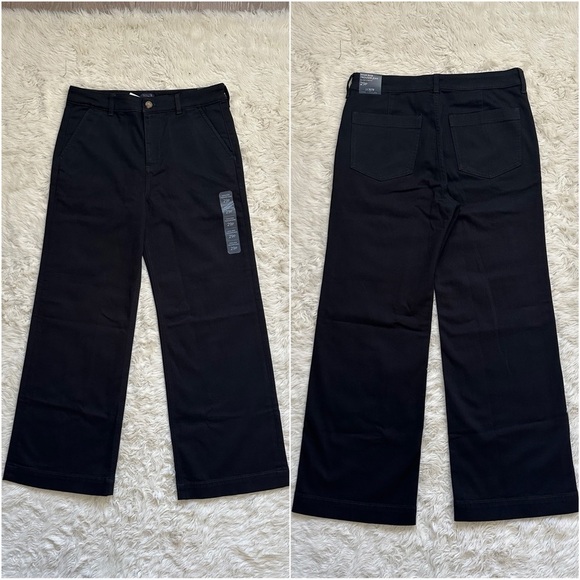 J. Crew Factory Jeans Petite Wide-Leg Denim Trouser Pant Black 29P NWT New - Picture 4 of 11